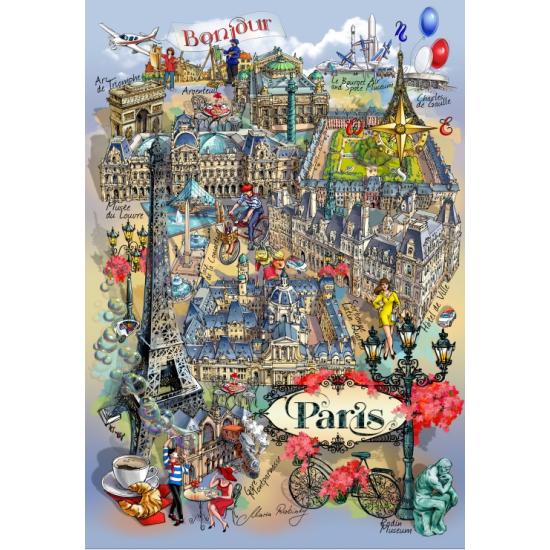 Puzzle Grafika Collage de París de 1000 Piezas Puzzle Grafika Collage de París de 1000 Piezas