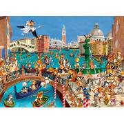 Puzzle Grafika Conejos en Venecia de 2000 Piezas