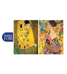 Puzzle Grafika El Beso y Dama Con Abanico de 2x500 Piezas