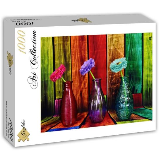 Puzzle Grafika Flores en Jarrones Coloridos de 1000 Piezas Puzzle Grafika Flores en Jarrones Coloridos de 1000 Piezas