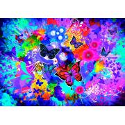 Puzzle Grafika Flores y Mariposas de Colores de 1500 Pzs