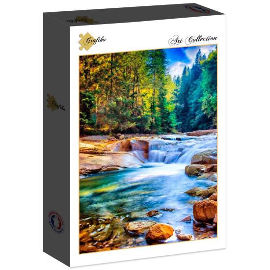 Puzzle Grafika Hermosa Cascada en el Bosque de 2000 Piezas Puzzle Grafika Hermosa Cascada en el Bosque de 2000 Piezas