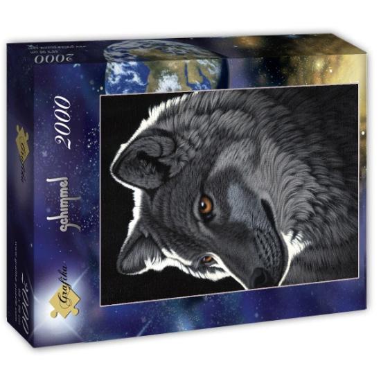 Puzzle Grafika Lobo en la Noche de 2000 Piezas
