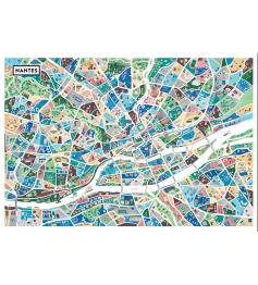 Puzzle Grafika Mapa De Nantes de 1000 Piezas