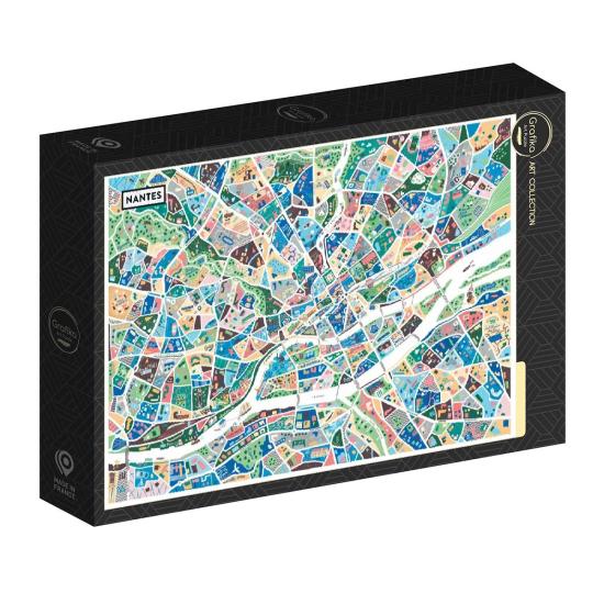 Puzzle Grafika Mapa De Nantes de 1000 Piezas