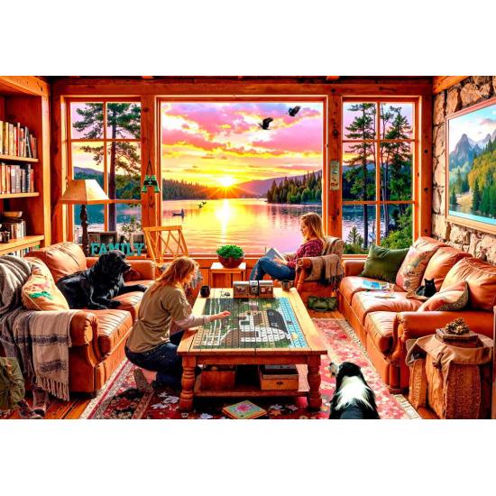 Puzzle Grafika Mientras Están Pescando de 1000 Piezas