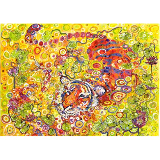 Puzzle Grafika Tigre Nadador de 1500 Piezas