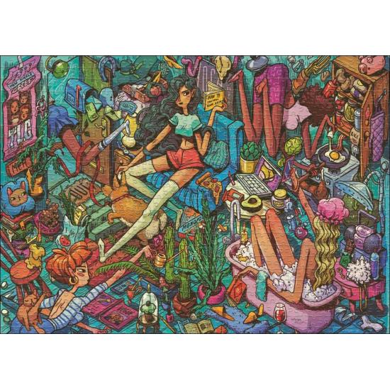 Puzzle Heye Compañeras Hogareñas Caja Triangular de 1000 Pzs