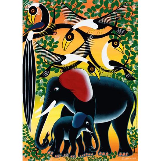 Puzzle Heye Familia de Elefantes de 1000 Piezas
