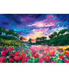 Puzzle Heye Felted Art, Amapolas en la Puesta de Sol de 1000 Pz