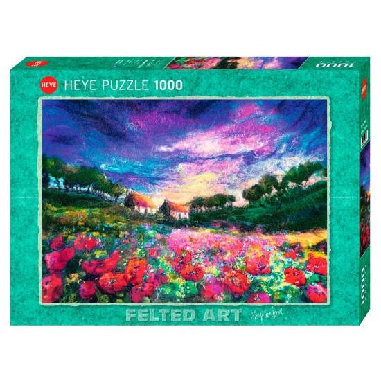 Puzzle Heye Felted Art, Amapolas en la Puesta de Sol de 1000 Pz