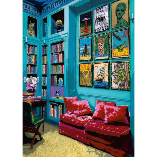 Puzzle Heye Habitación con Sofá Rojo de 1000 Piezas