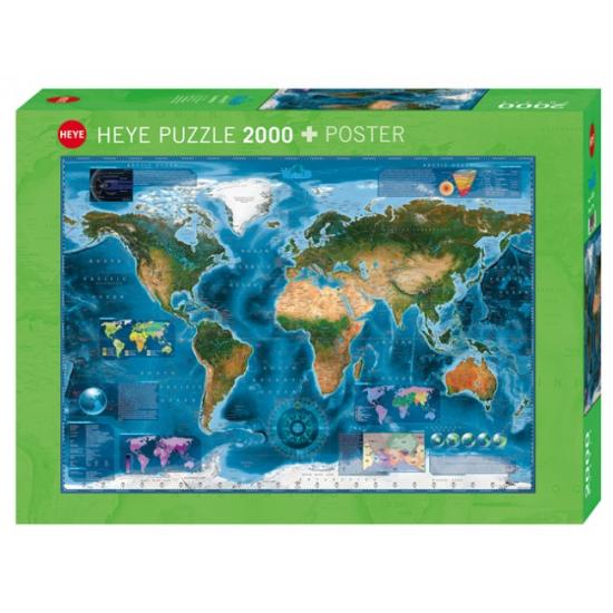 Puzzle Heye Imagen Satélite del Mundo de 2000 Piezas