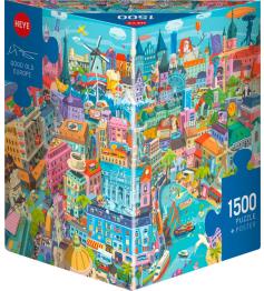 Puzzle Heye La Buena Vieja Europa Caja Triangular de 1500 Piezas