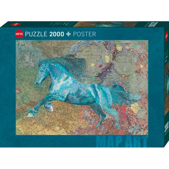 Puzzle Heye Mapa Caballo de 2000 Piezas