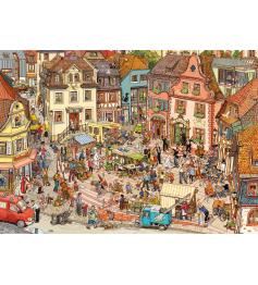 Puzzle Heye Plaza del Mercado, Caja Triangular de 1000 Piezas