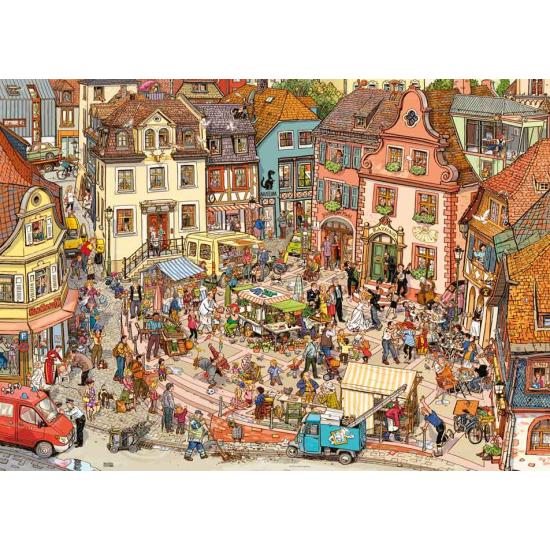 Puzzle Heye Plaza del Mercado, Caja Triangular de 1000 Piezas