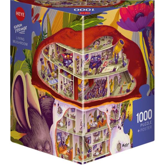 Puzzle Heye Seta Viviente, Caja Triangular de 1000 Piezas
