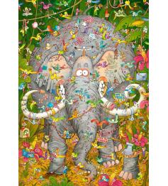 Puzzle Heye Vida de Elefante, Caja Triangular de 1000 Pzs