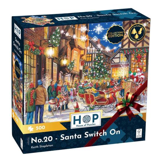 Puzzle House Of Puzzles Encendido De Papá Noel de 500 Piezas