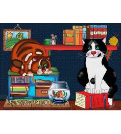 Puzzle Jacarou Amor de Gato de 500 Piezas