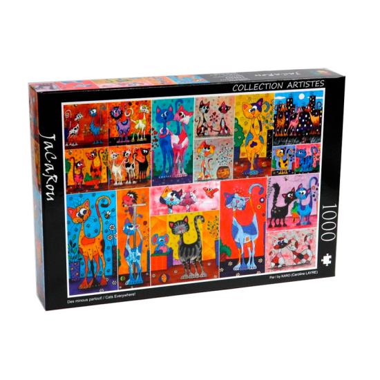 Puzzle Jacarou Gatos por Todas Partes de 1000 Piezas
