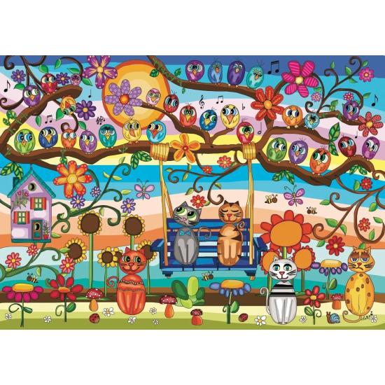 Puzzle Jacarou Un Concierto Miausical de 1000 Piezas Puzzle Jacarou Un Concierto Miausical de 1000 Piezas