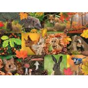 Puzzle Jumbo Animales de Otoño de 1000 Piezas