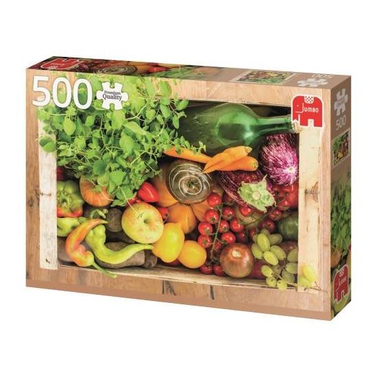 Puzzle Jumbo Caja de Vegetales y Frutas de 500 Piezas