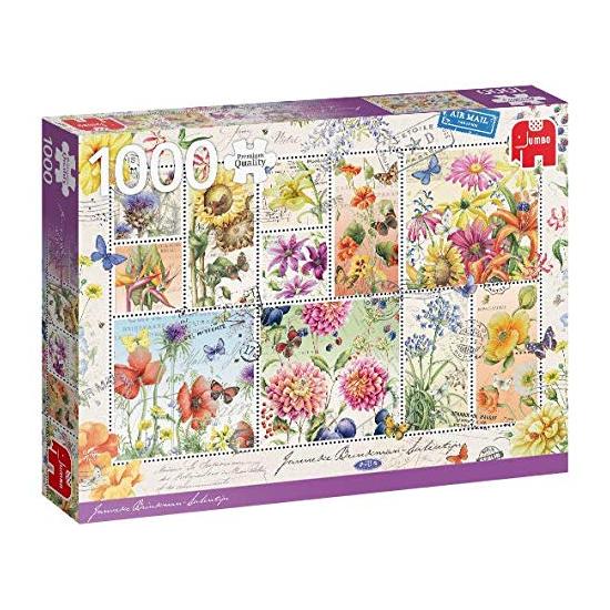Puzzle Jumbo Colección de Sellos de Flores de Verano de 1000 Pi
