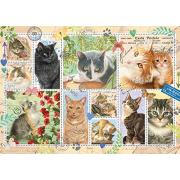 Puzzle Jumbo Colección de Sellos de Gatos de 1000 Piezas