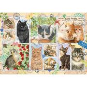 Puzzle Jumbo Colección de Sellos de Gatos de 1000 Piezas