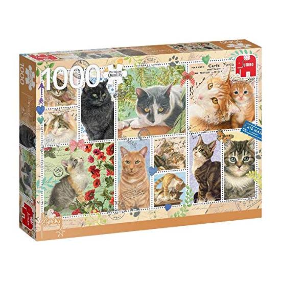 Puzzle Jumbo Colección de Sellos de Gatos de 1000 Piezas