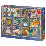 Puzzle Jumbo Horóscopo de Gatos de 1000 Piezas