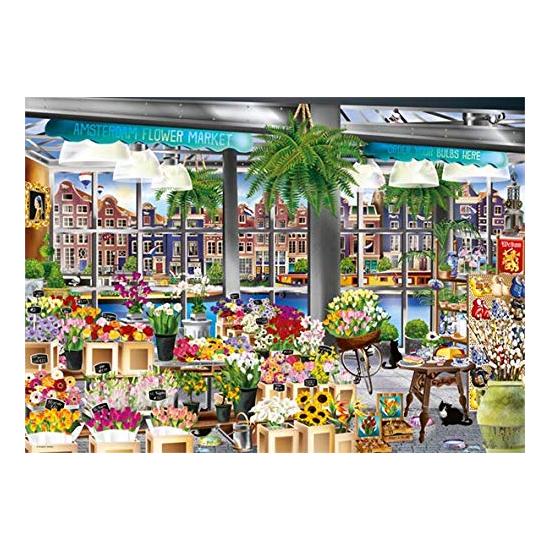 Puzzle Jumbo La Tienda de Flores de Amsterdam de 1000 Piezas