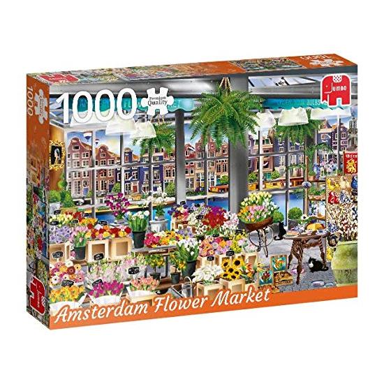 Puzzle Jumbo La Tienda de Flores de Amsterdam de 1000 Piezas