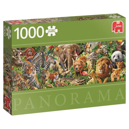Puzzle Jumbo Panorámica Flora y fauna africana de 1000 Piezas