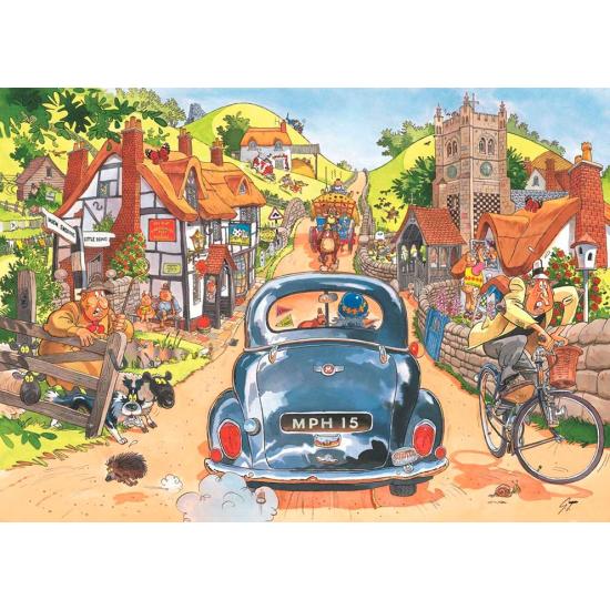 Puzzle Jumbo Retro Domingo en la Carretera de 1000 Piezas