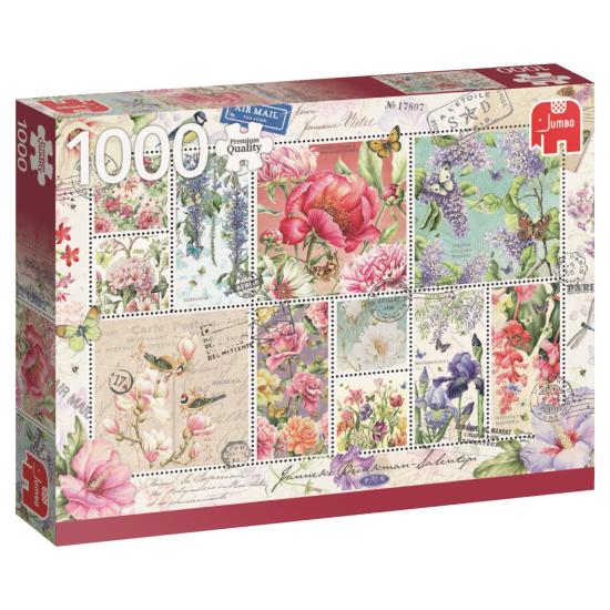 Puzzle Jumbo Sellos de flores de 1000 Piezas