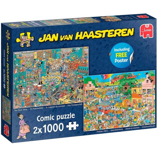 Puzzle Jumbo Tienda de Música y Saliendo de Vacaciones de 2x100 Puzzle Jumbo Tienda de Música y Saliendo de Vacaciones de 2x100