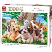 Puzzle King Cachorros y Amigos de 1000 Piezas