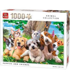 Puzzle King Cachorros y Amigos de 1000 Piezas