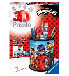 Puzzle Lapicero 3D Ravensburger Miraculous Ladybug de 57 Piezas