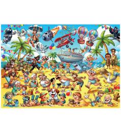 Puzzle Magnolia Caos En La Playa de 1000 Piezas