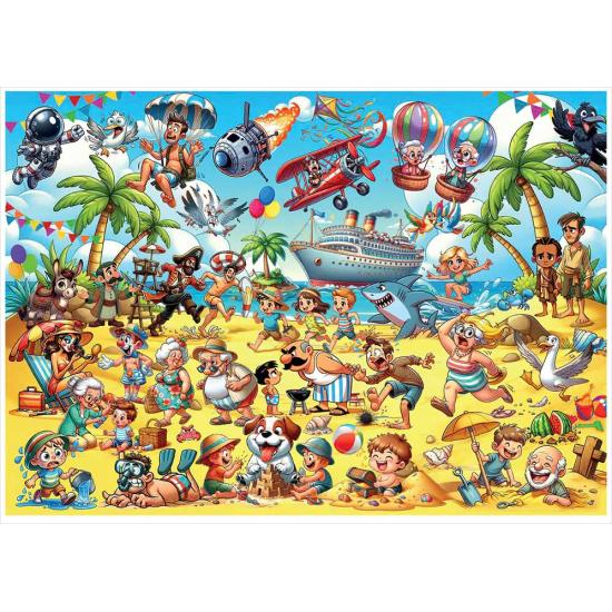 Puzzle Magnolia Caos En La Playa de 1000 Piezas