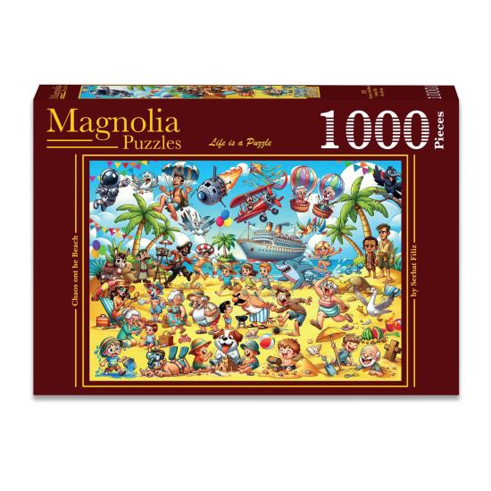 Puzzle Magnolia Caos En La Playa de 1000 Piezas