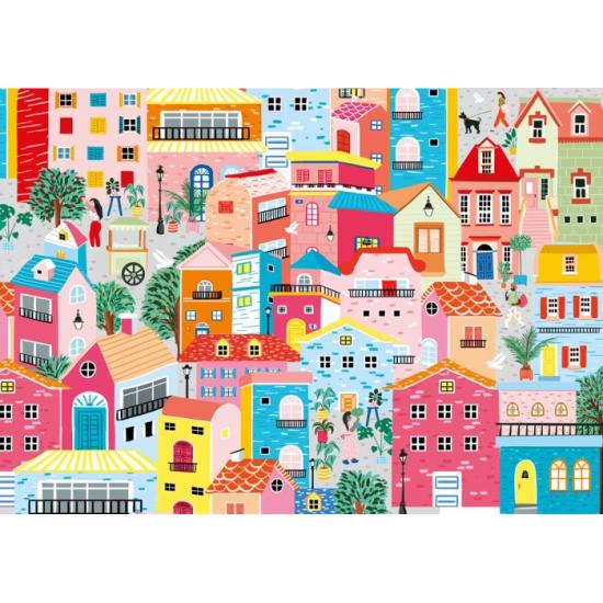 Puzzle Magnolia Casas Coloridas de 1000 Piezas Puzzle Magnolia Casas Coloridas de 1000 Piezas