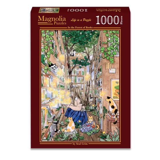 Puzzle Magnolia En El Bosque De Los Libros de 1000 Piezas