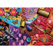 Puzzle MasterPieces Colchas, Jardines De Patchwork de 1000 Pieza