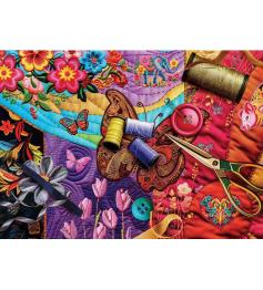 Puzzle MasterPieces Colchas, Jardines De Patchwork de 1000 Pieza